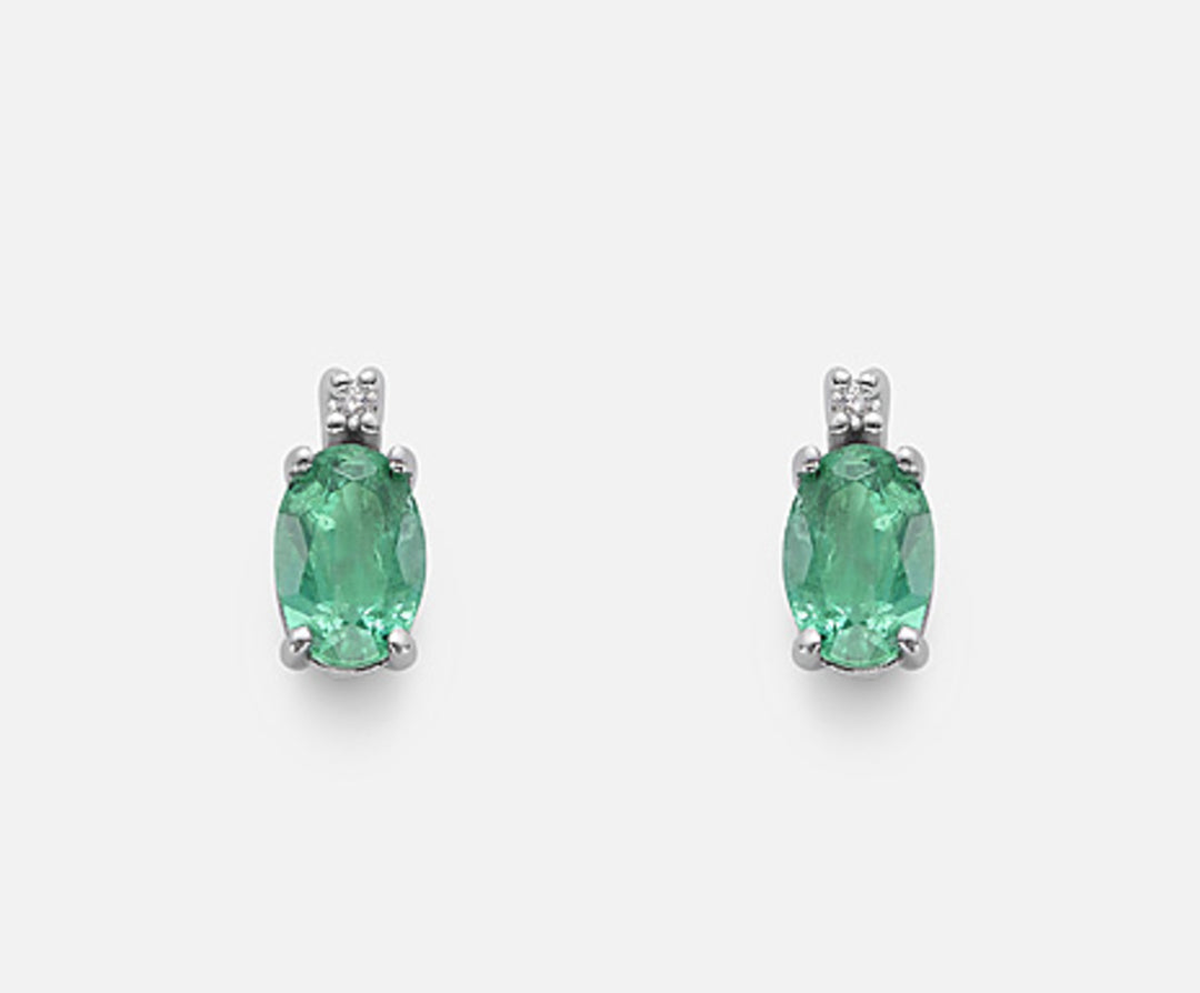 Mikiko or 9k emerald n. oval 6x4 ct.0.90 diam. ct.0,02 MO5023R4SMN090