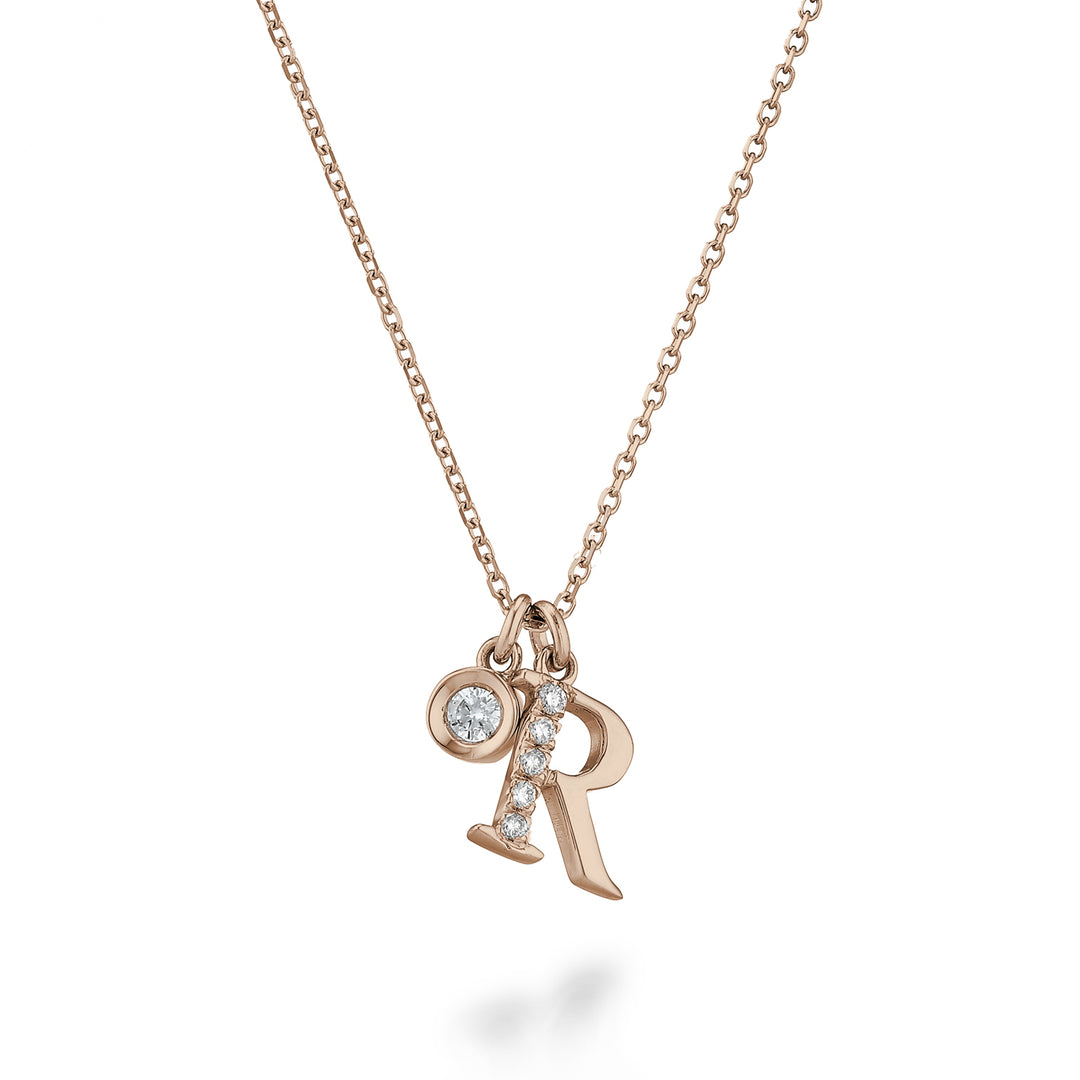 Golay cl 9k letter r rose gold diam. ct.0,06 GPLRDR3