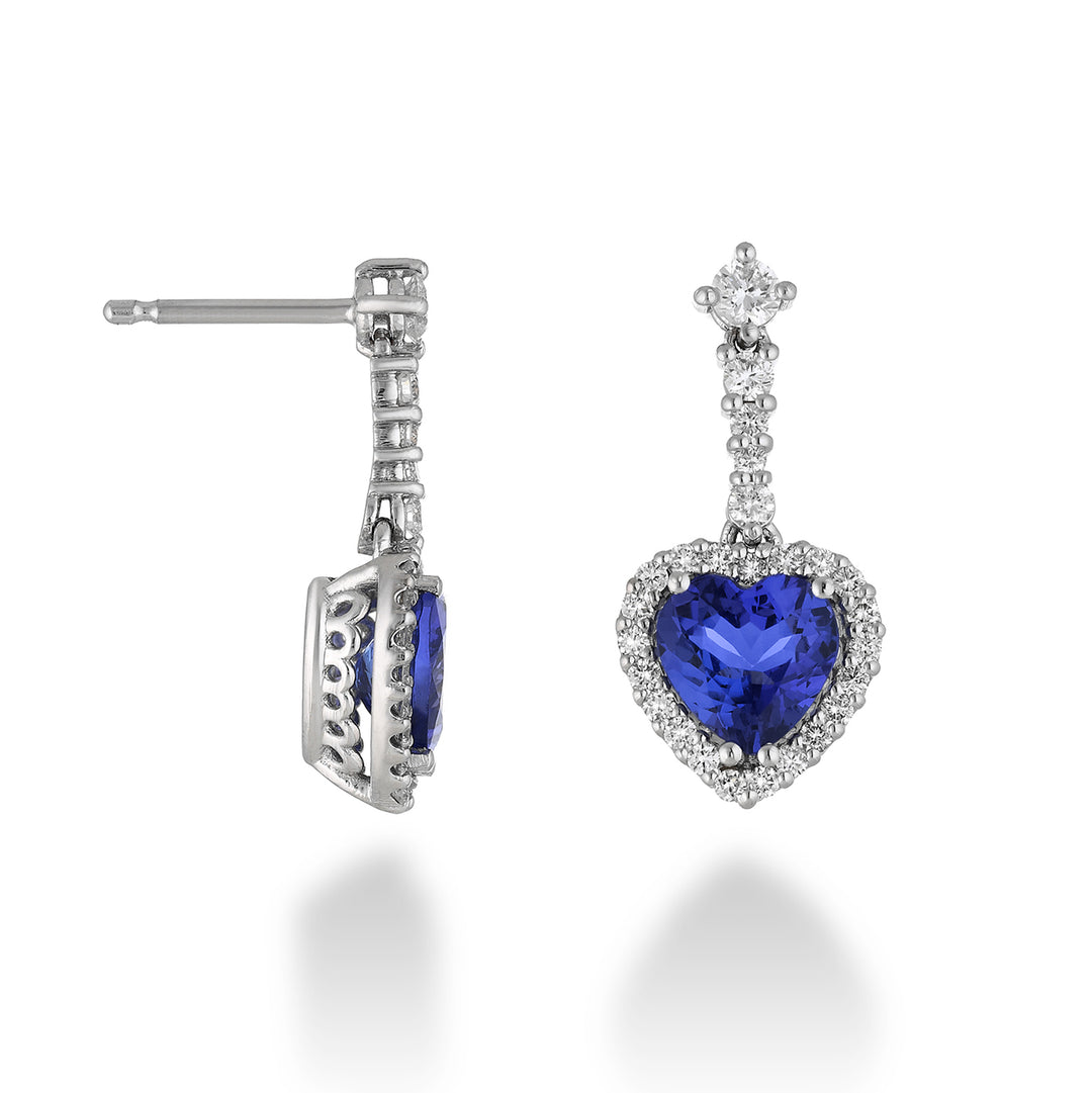 Golay tanzanite heart earrings 9x9 linear and pendants OCLC062DITZ99-23171110057
