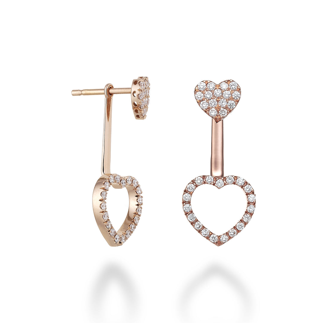 Golay amami earrings with 2 dangling hearts with diamonds OFCU008DI-22013110025