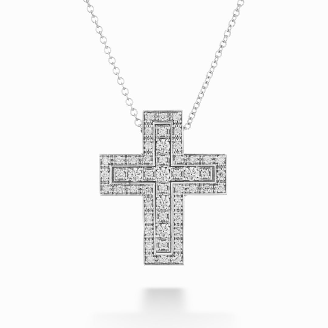 Golay multistone large cross diamond necklace PCLCROSS002DI-25315110076
