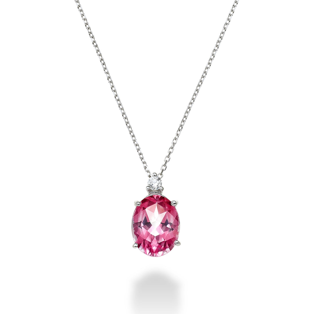 Mikiko cl 18k oval pink topaz 7x9 ct.2,10 diam. ct.0,04 MD5110O4TPPK