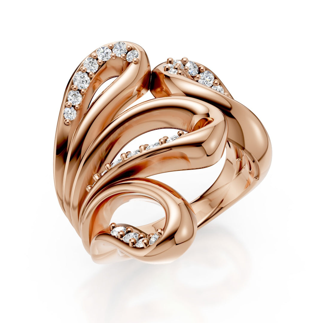 Golay design ring with diamonds in rose gold AD621DR-25024110248