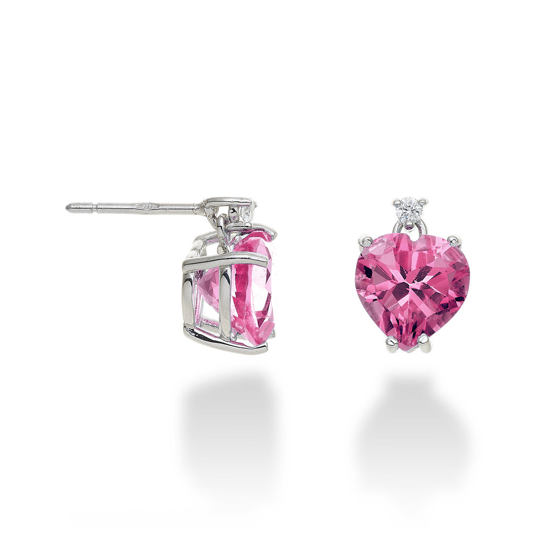 Mikiko or 18k pink topaz heart 8x8 ct.4,20 diam. ct.0.05 MOCL198DITPPK88O4