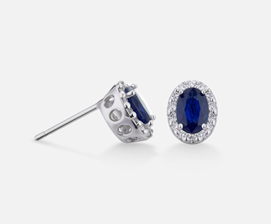 Nihama or 18k oval sapphire 6x4 ct.0.80 dia ct.0.18 NO5038O4ZFD