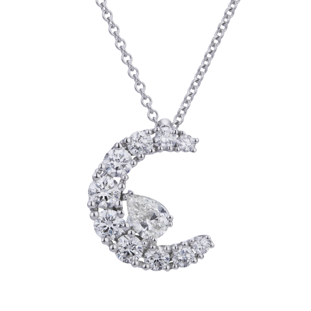 Golay necklace grace crescent pave&