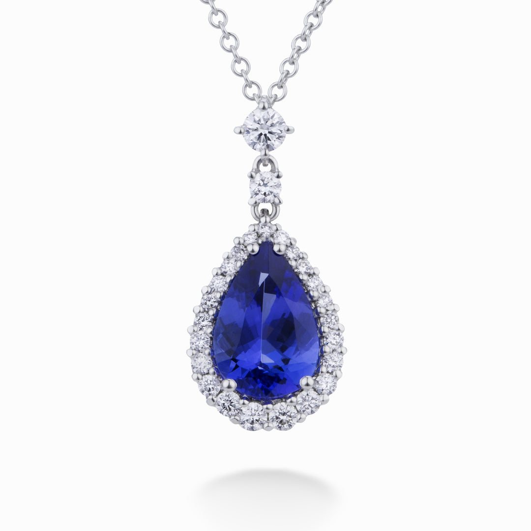 Golay tanzanite necklace drop 13x9 and contour diam PCLC073DITZ2-21363110013