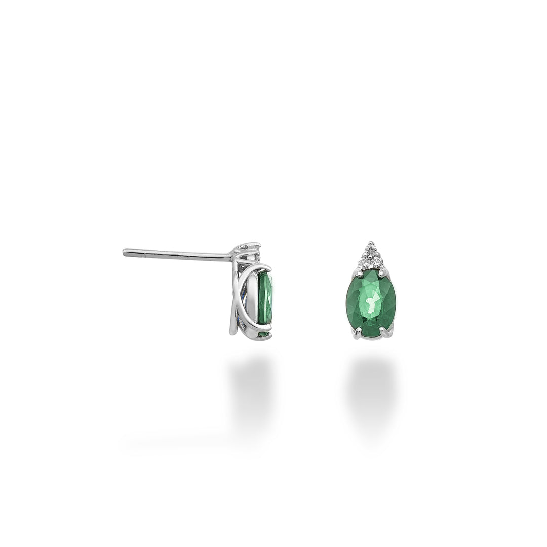 Mikiko or 18k emerald n. 7x5 oval and three diamonds MO5172O4SMN140