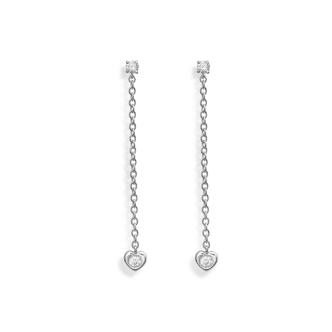 World Diamond Group or 18k ct.0.13 small heart bezel chain 3.3 cm white GO5074O4BR013