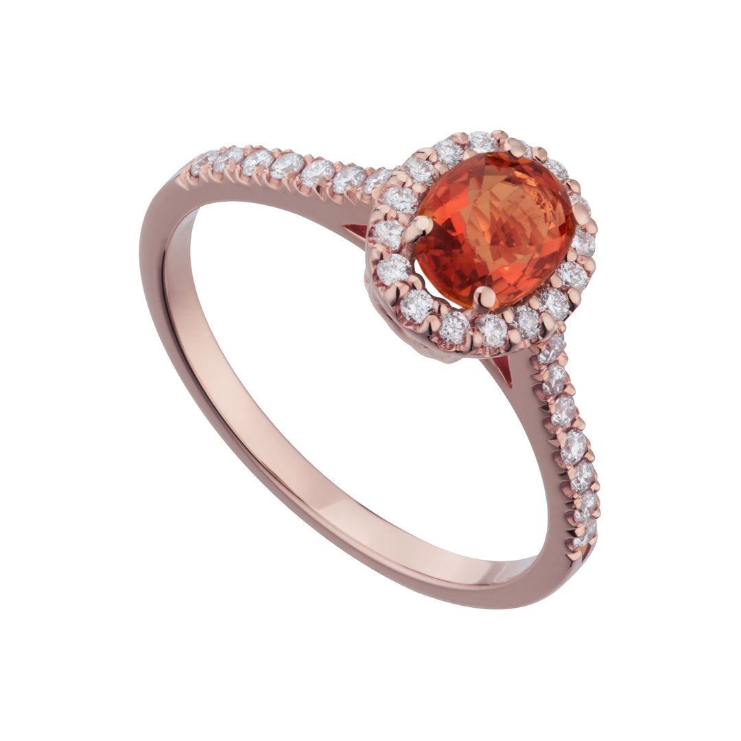 Golay diamond ring with oval orange sapphire 5x6 ACLC200DIZO-21032110021