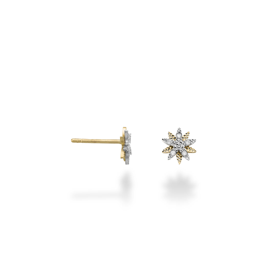 Mikiko or 9k flower pattern with diamonds, elements in yellow gold and white gold MO5181R7BR006