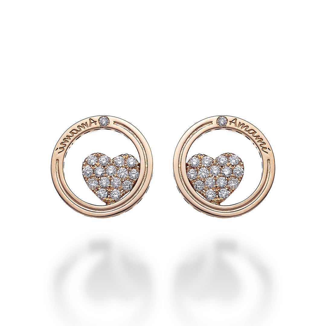 Golay earrings love me heart + circle and diamonds on the heart OFCU102DI-22069110050