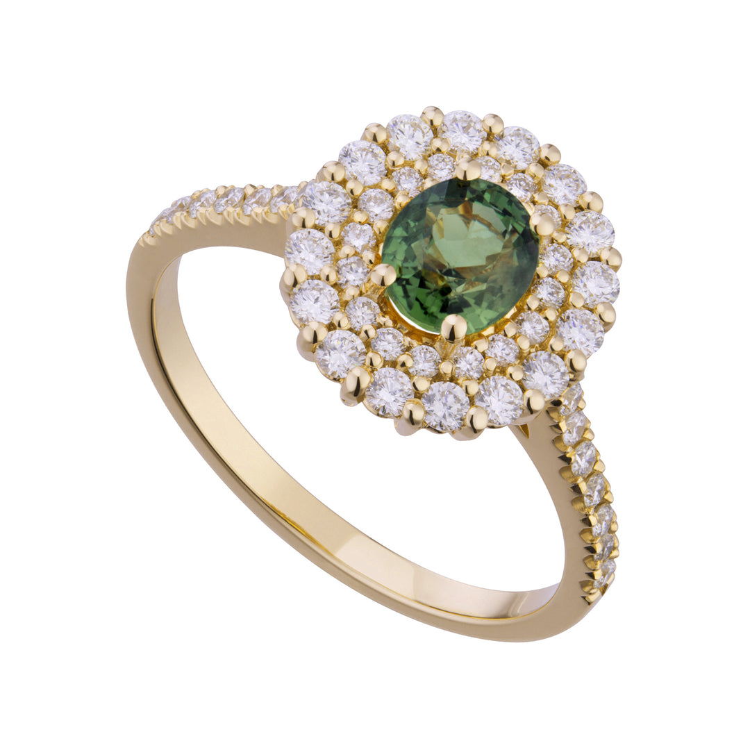 Golay oval green sapphire and diamond ring with contour ACLC069DIZG-21049110005