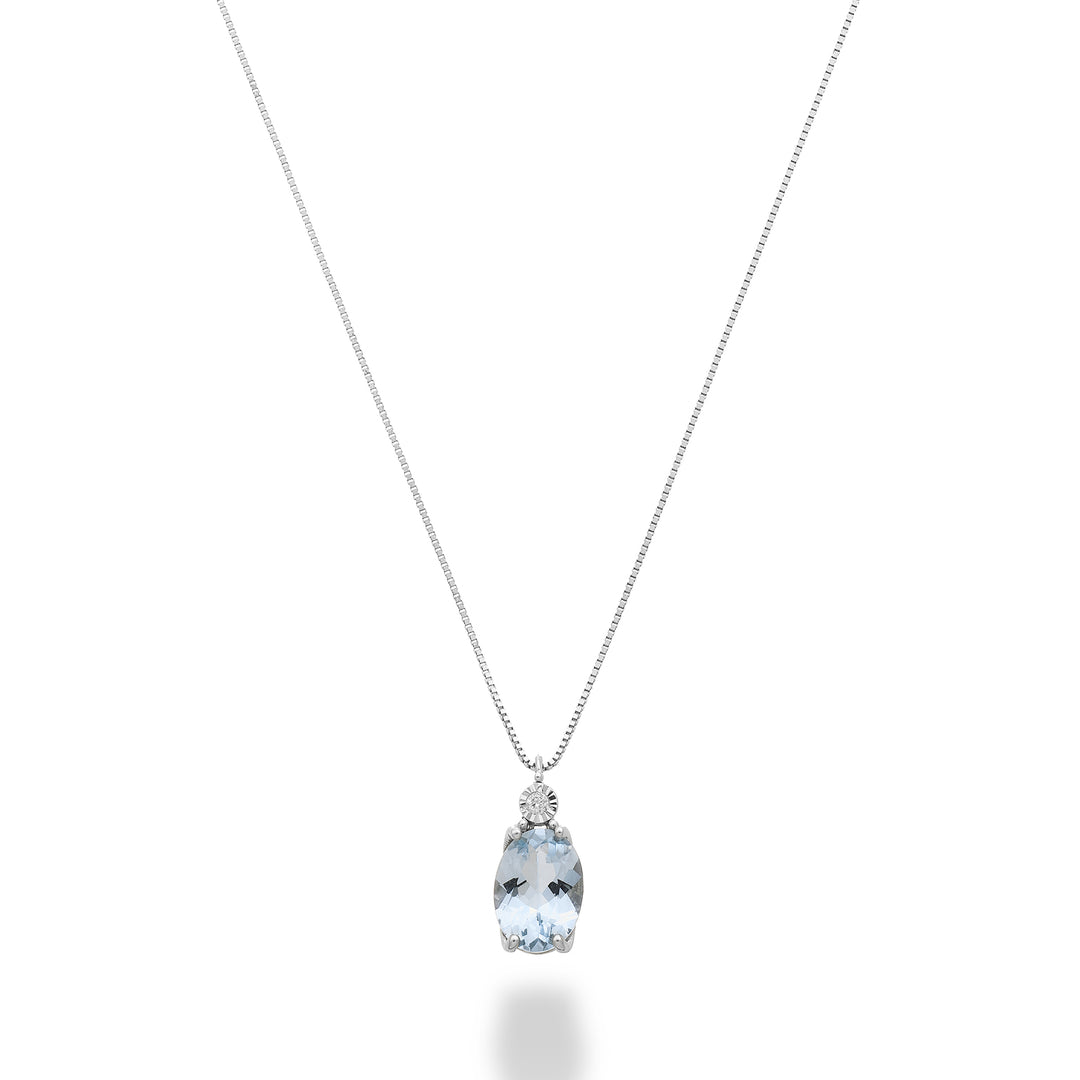 Nihama cl 9k oval aquamarine 7x5 with diamond ND5186R4AM