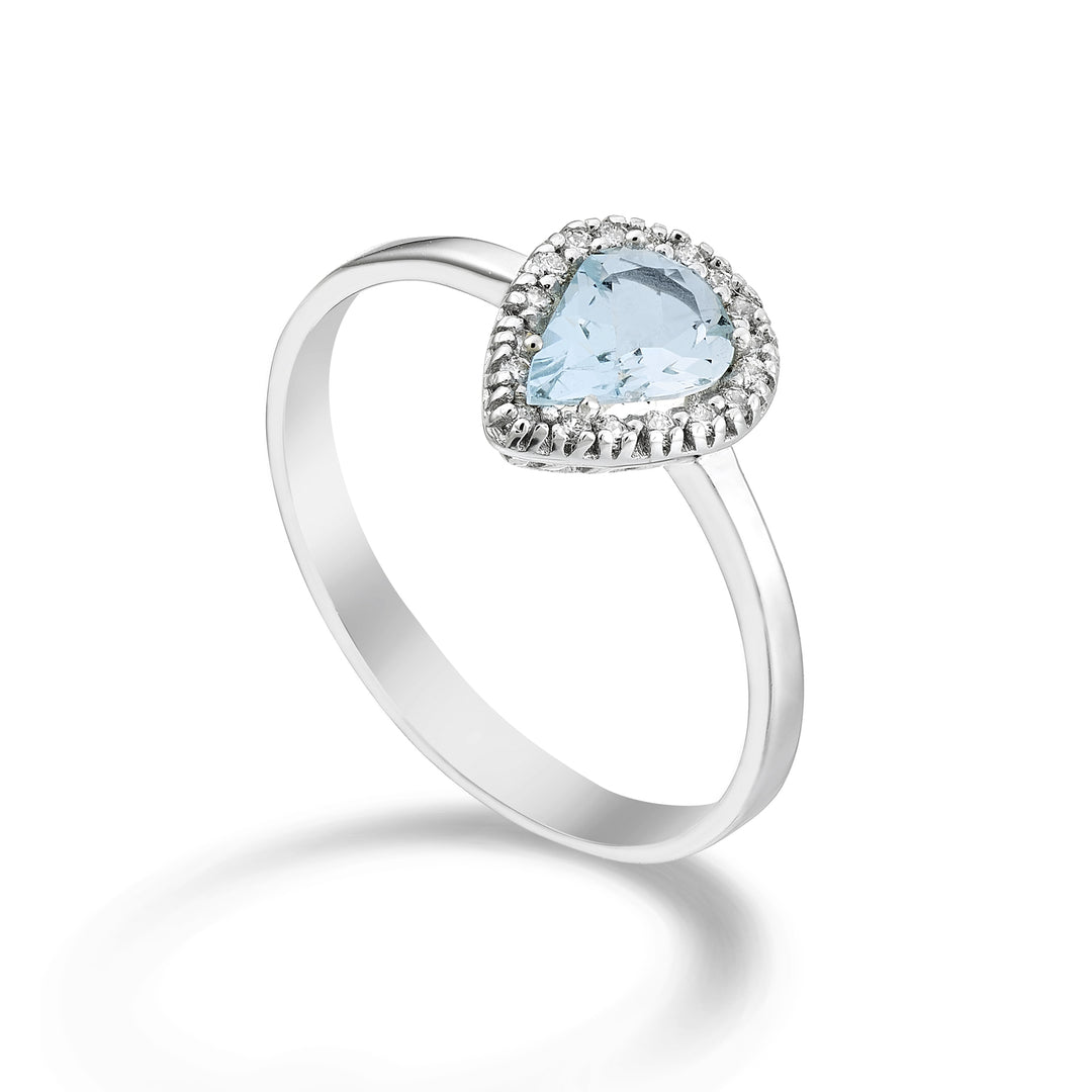 Nihama an 18k aquamarine drop 7x5 ct.0.50 dia ct.0.09 NA5168O4AM