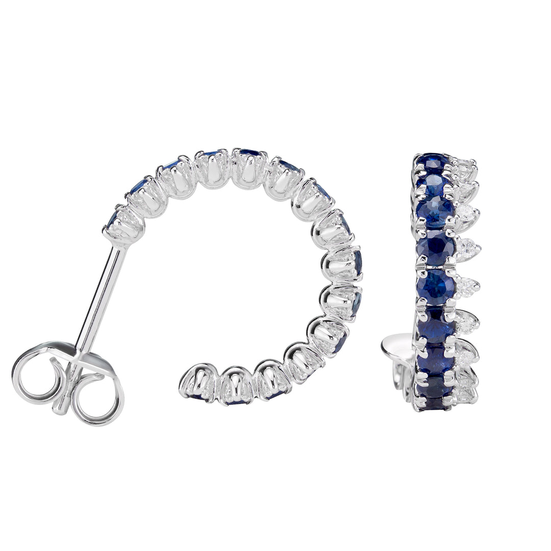 Golay crown earrings with blue sapphires and diamonds 1.71 ct ODG015ZBDI-17242110041