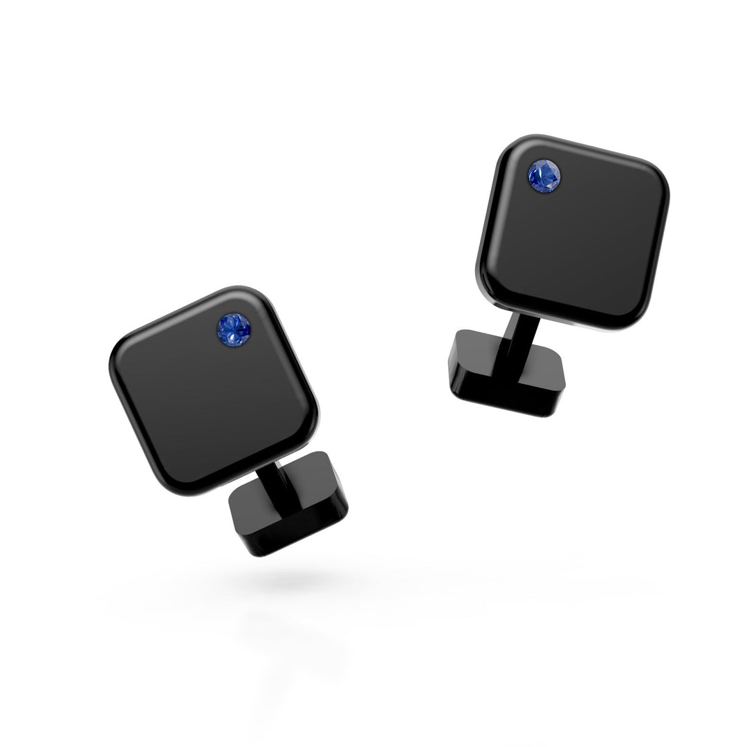 World Diamond Group Black Titanium Sapphire Socket Cufflinks GGEM001ZANE