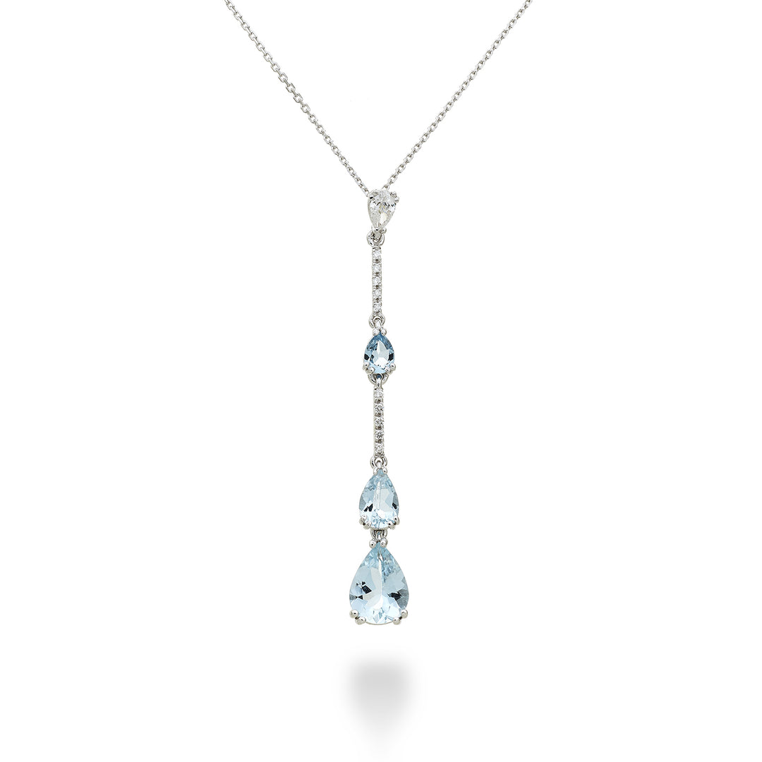 Golay necklace pendant aquamarine drop scalars and bars PCL197DAQP68-23264110041