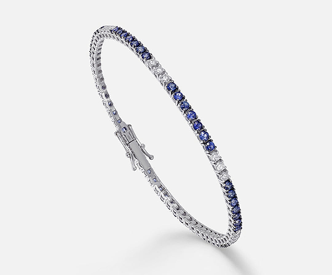 Nihama br tennis 18k sapphires 2.43 ct diam. ct.0.69 cm.17.5 NB5022O4ZFD282.17.5