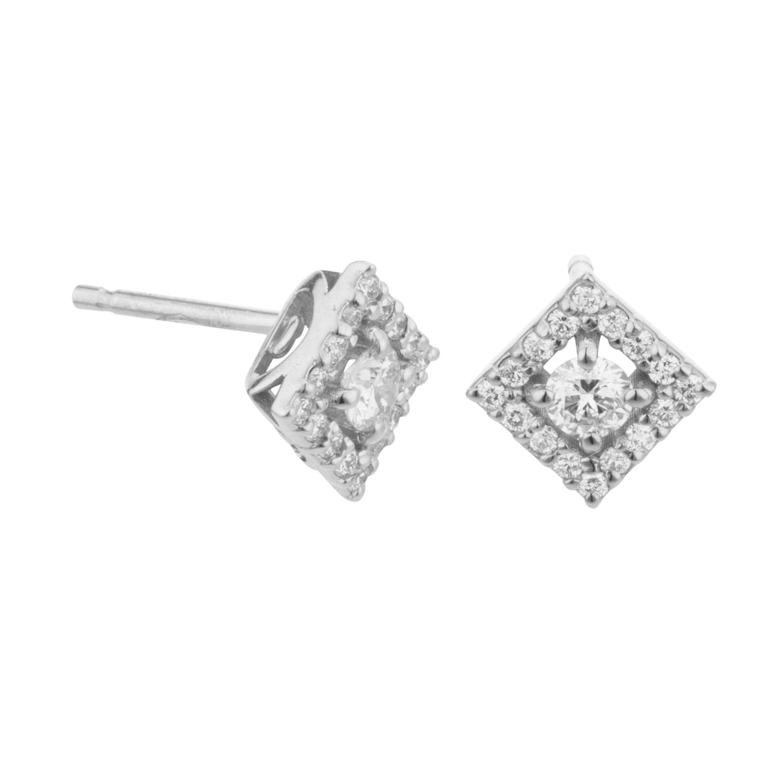 Golay earring with central square outline ct. 0.13 OCT015DI1-20204110109