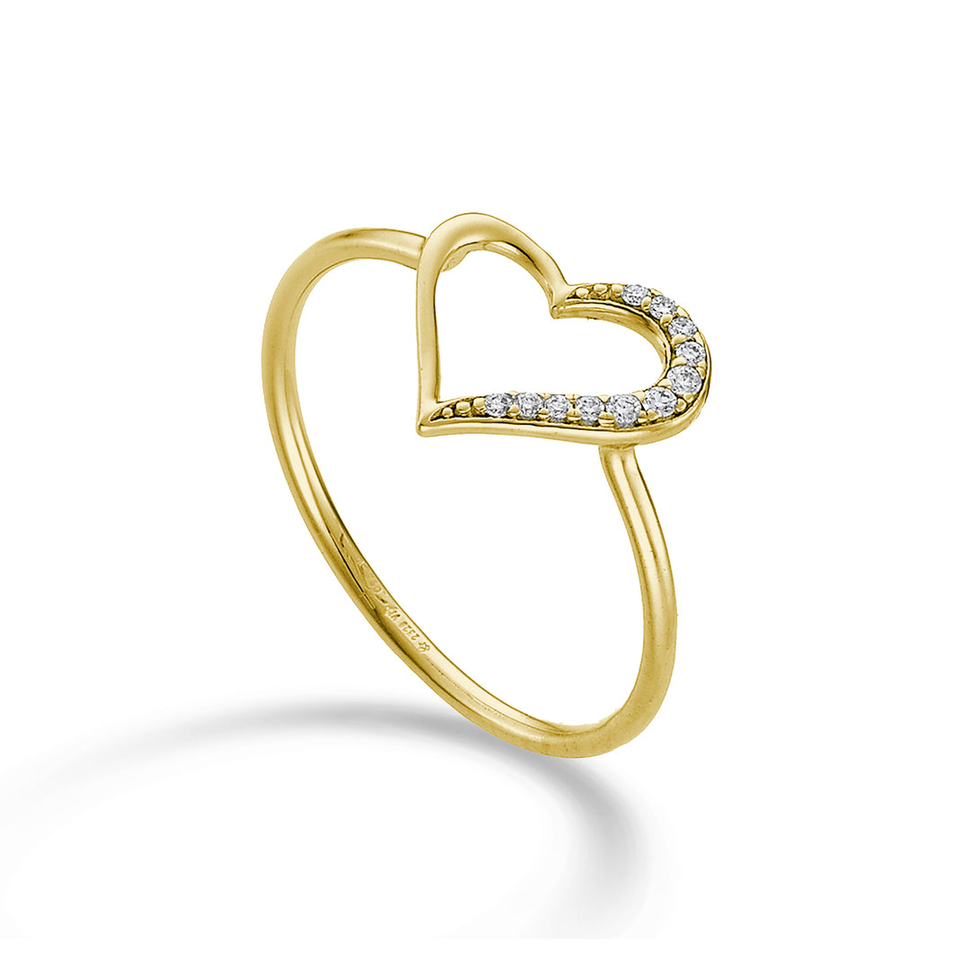 Nihama an 18k small heart smooth half yellow gold diam. 0.04 ct NA5136O1BR004