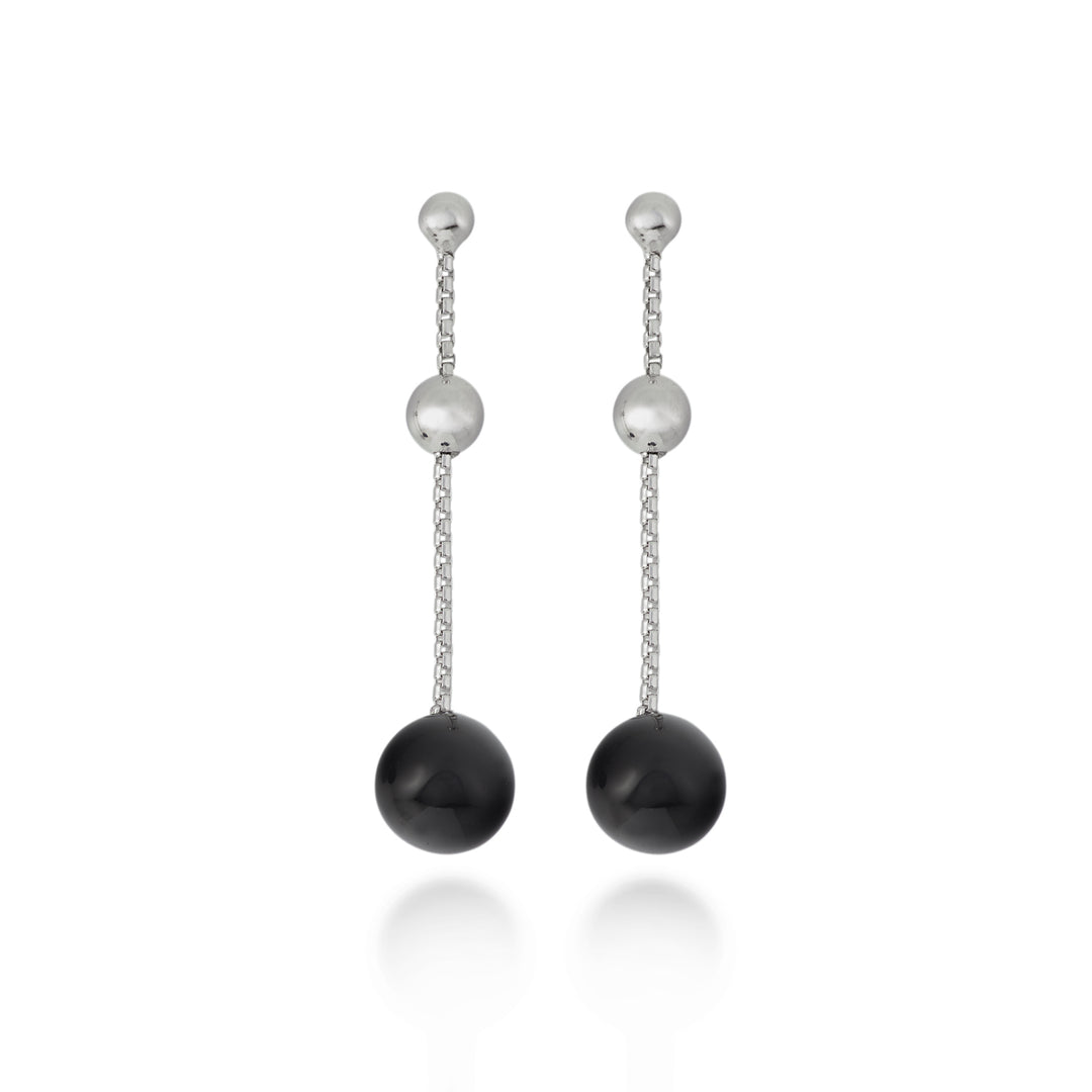 Nihama or ag925 black onyx agglomerate 10mm NO7636A4ONICE