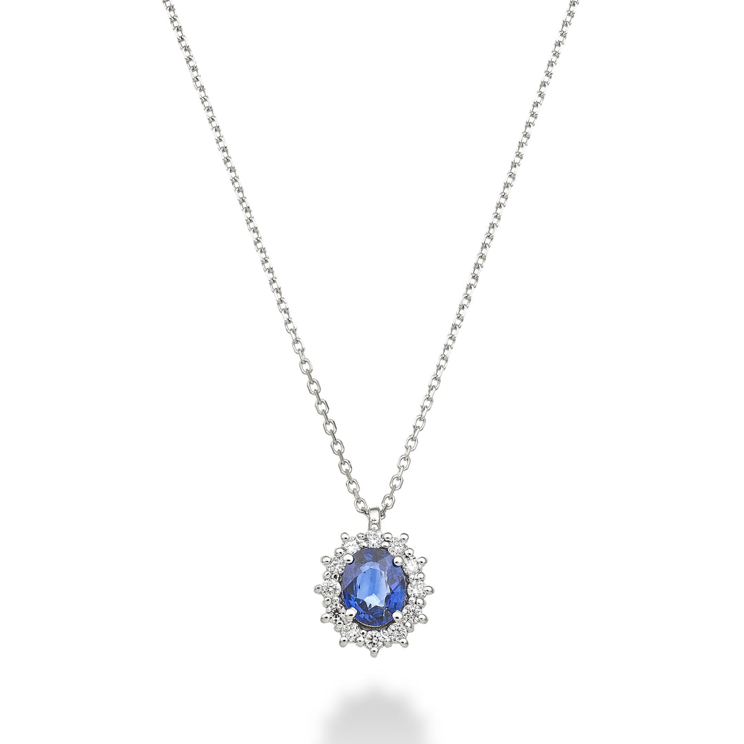 Nihama cl 18k oval sapphire 5x4 ct.0.40 diam. 0.10 ct ND5126O4ZFD