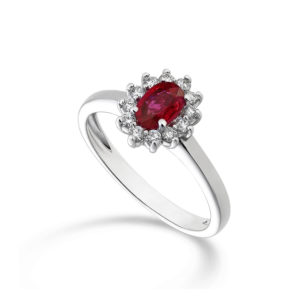 Nihama an 9k oval ruby ​​6x4 ct.0,40 diam. 0.23 ct NA5093R4RBC