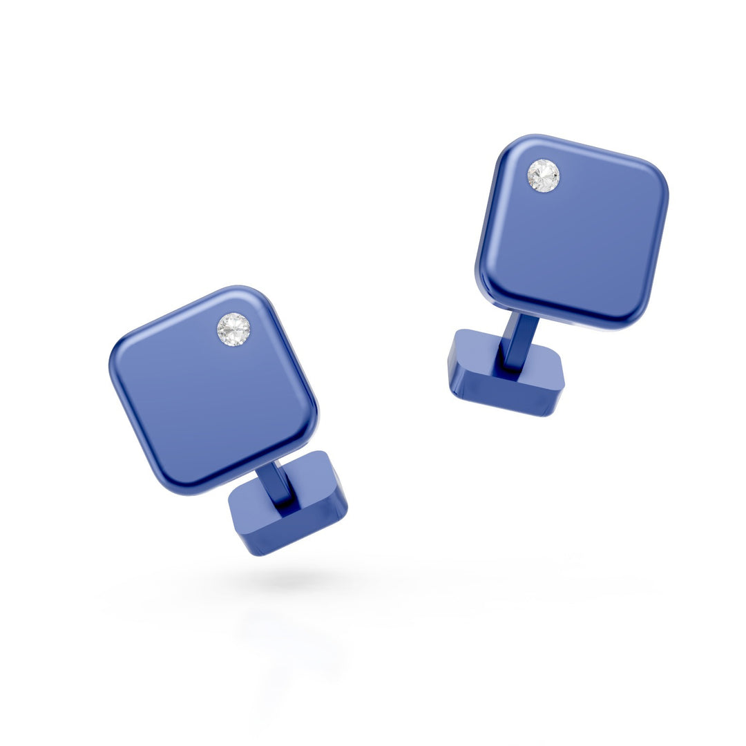 World Diamond Group blue titanium diamond-set cufflinks GGEM001DIBL