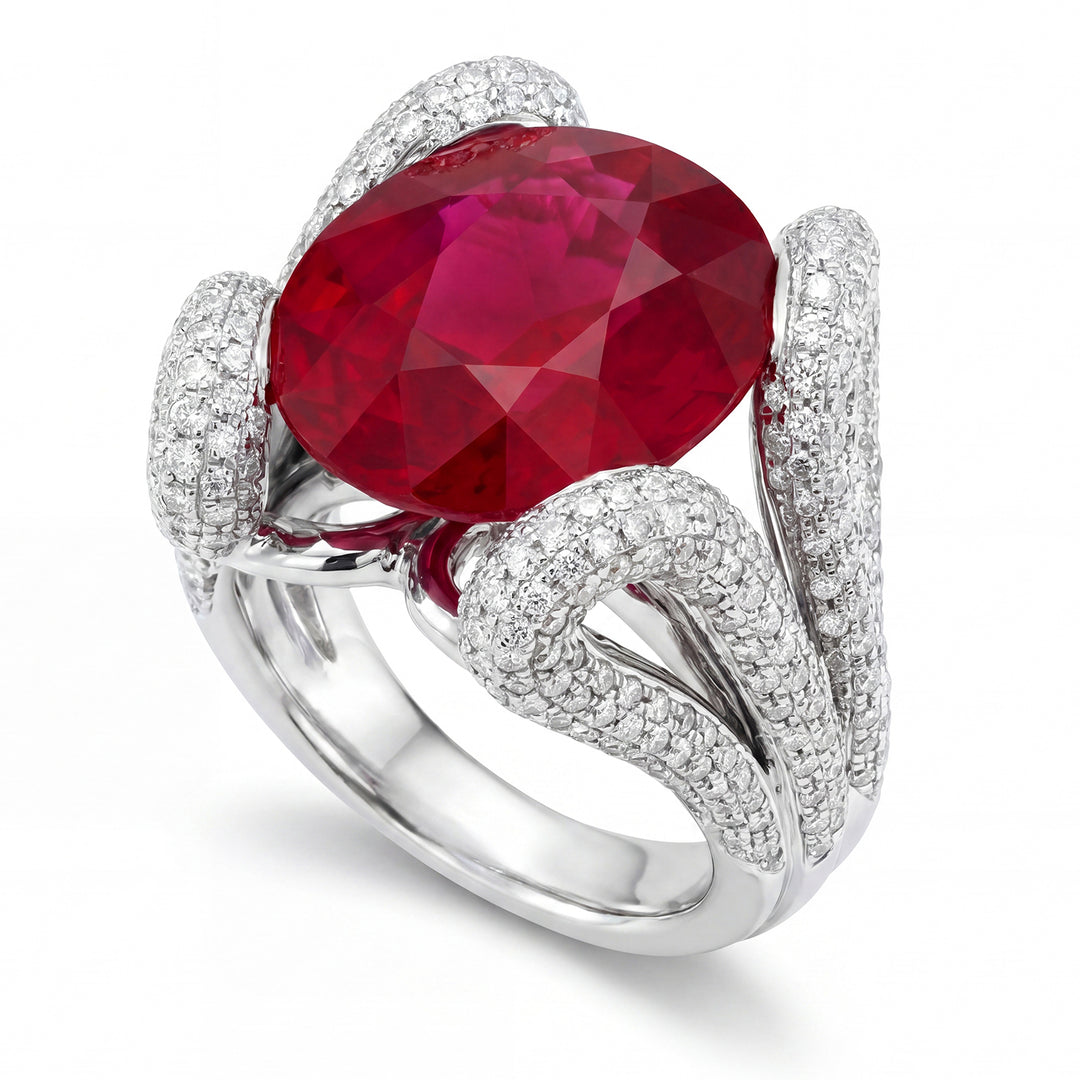 World Diamond Group oval ruby ring 15.81 ct APU046WDRUR-16041110079