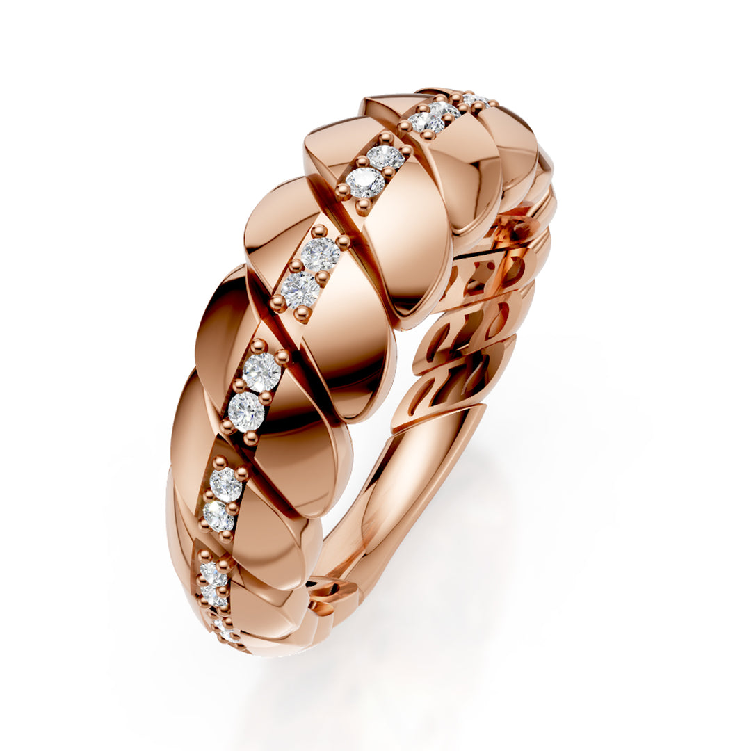 Golay swing finger ring diamonds bar in rose gold AD001DIR-24036110090
