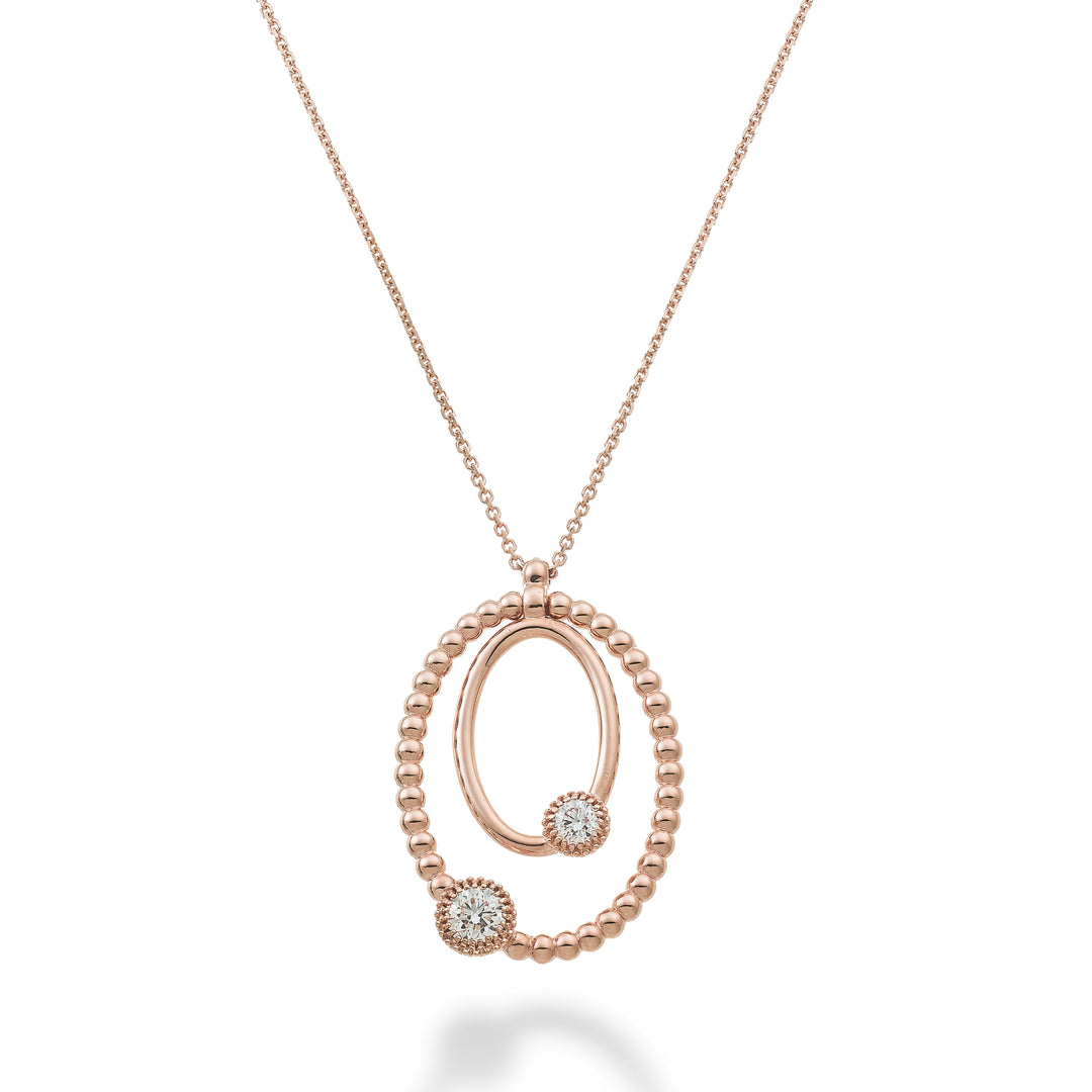 Golay coll 18k 2 ovals 0.26 ct rose gold GPL051DIO3