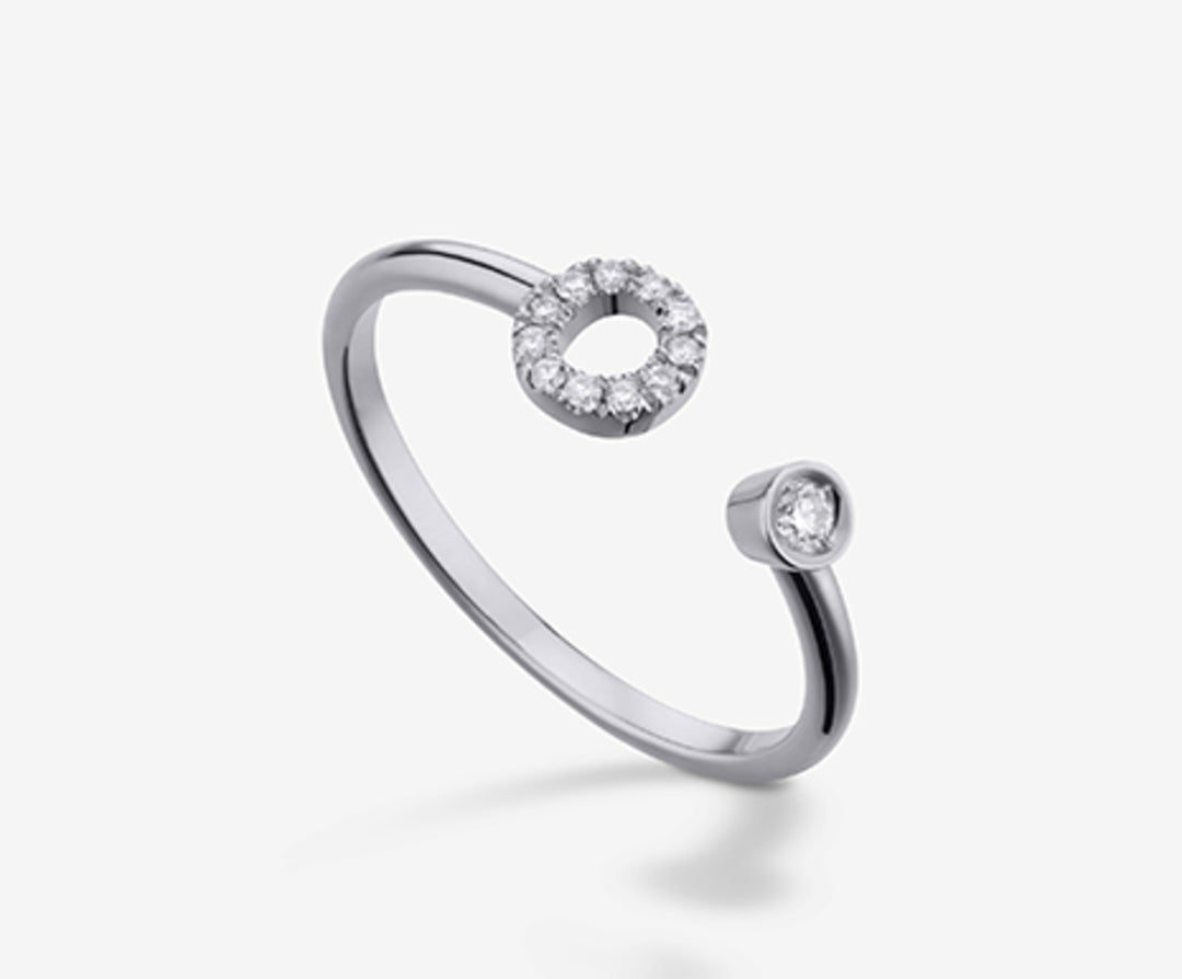 Golay an 9k letter o small white gold diam. ct.0.09 GAFOD1R4