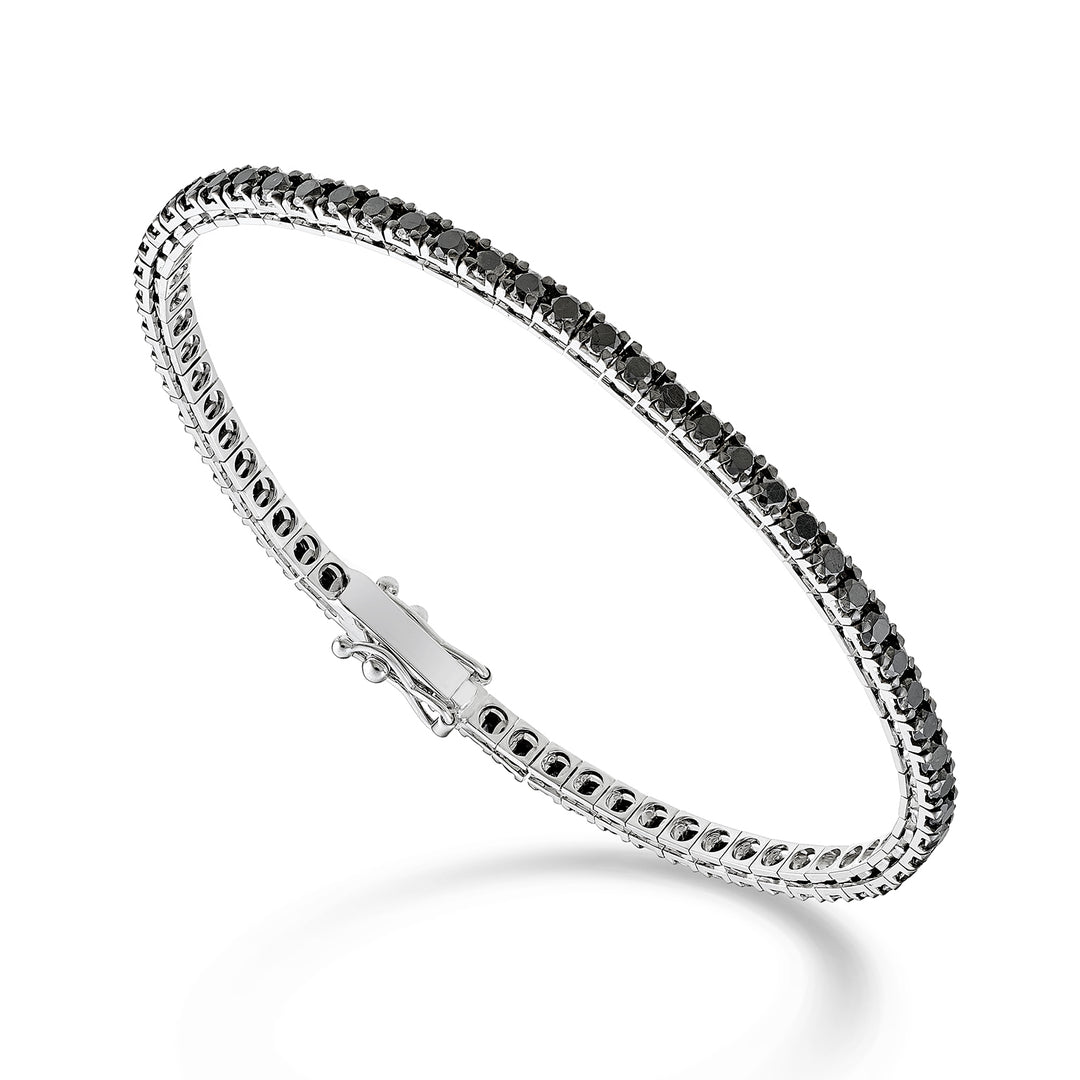 Nihama br tennis 18k black spinel ct.2.05 cm.17.5 - 78 settings NBTQ220SBKO4