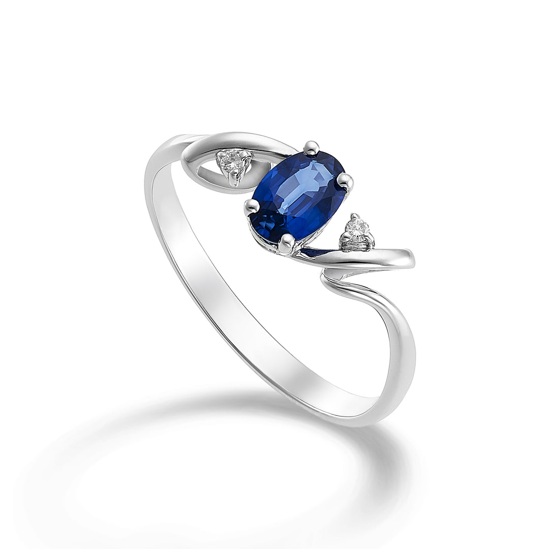 Mikiko an 18k sapphire n. oval 6x4 ct.0.62 diam. ct.0.02 MA5057O4ZFN062