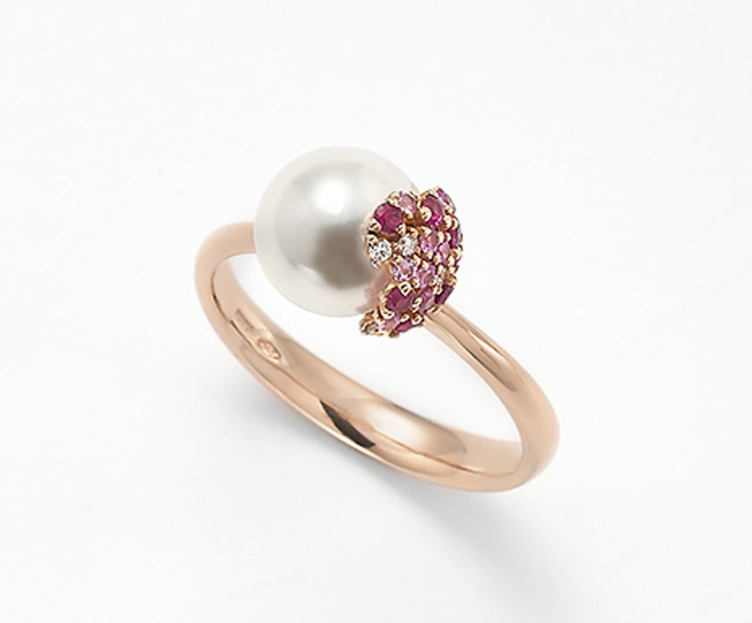 Nihama an 18k ak 8/8.5 ct.0.08 zaff. pink 0.14 ct rubies 0.12 ct NA0768O3ABBI080