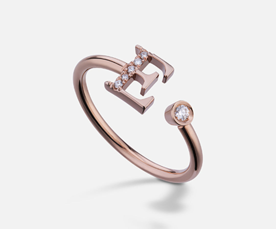Golay an 9k letter e big rose gold diam. ct.0,06 GAFED2R3