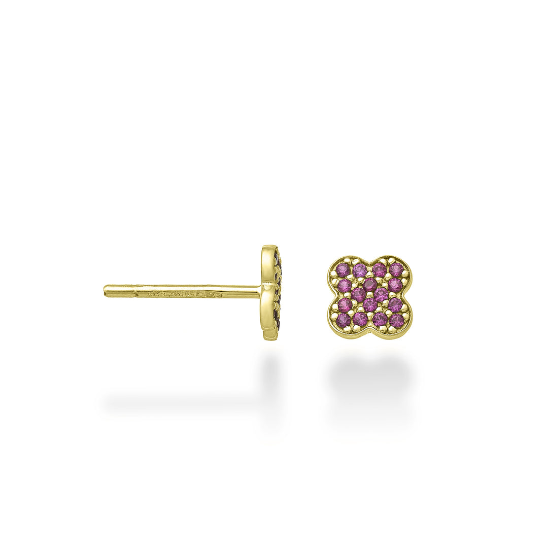 Mikiko or 18k four-leaf clover rubies 0.20 ct yellow gold MO5145O1RBR