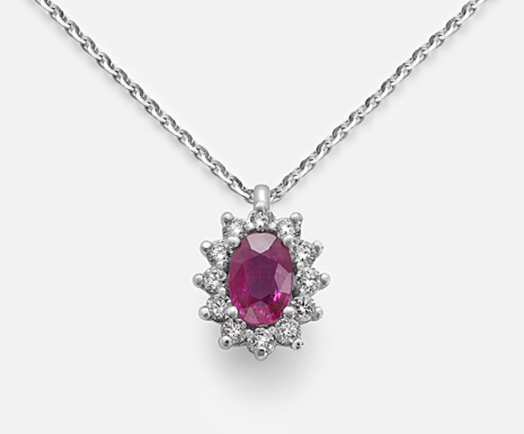 Nihama cl 18k oval ruby ​​6x4 ct.0,40 diam. ct.0.23 ND5047O4RBC