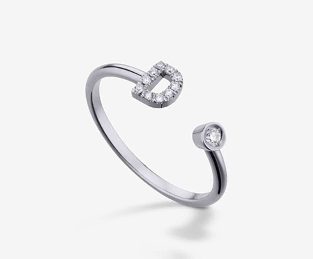 Golay an 9k letter d small white gold diam. ct.0.08 GAFDD1R4