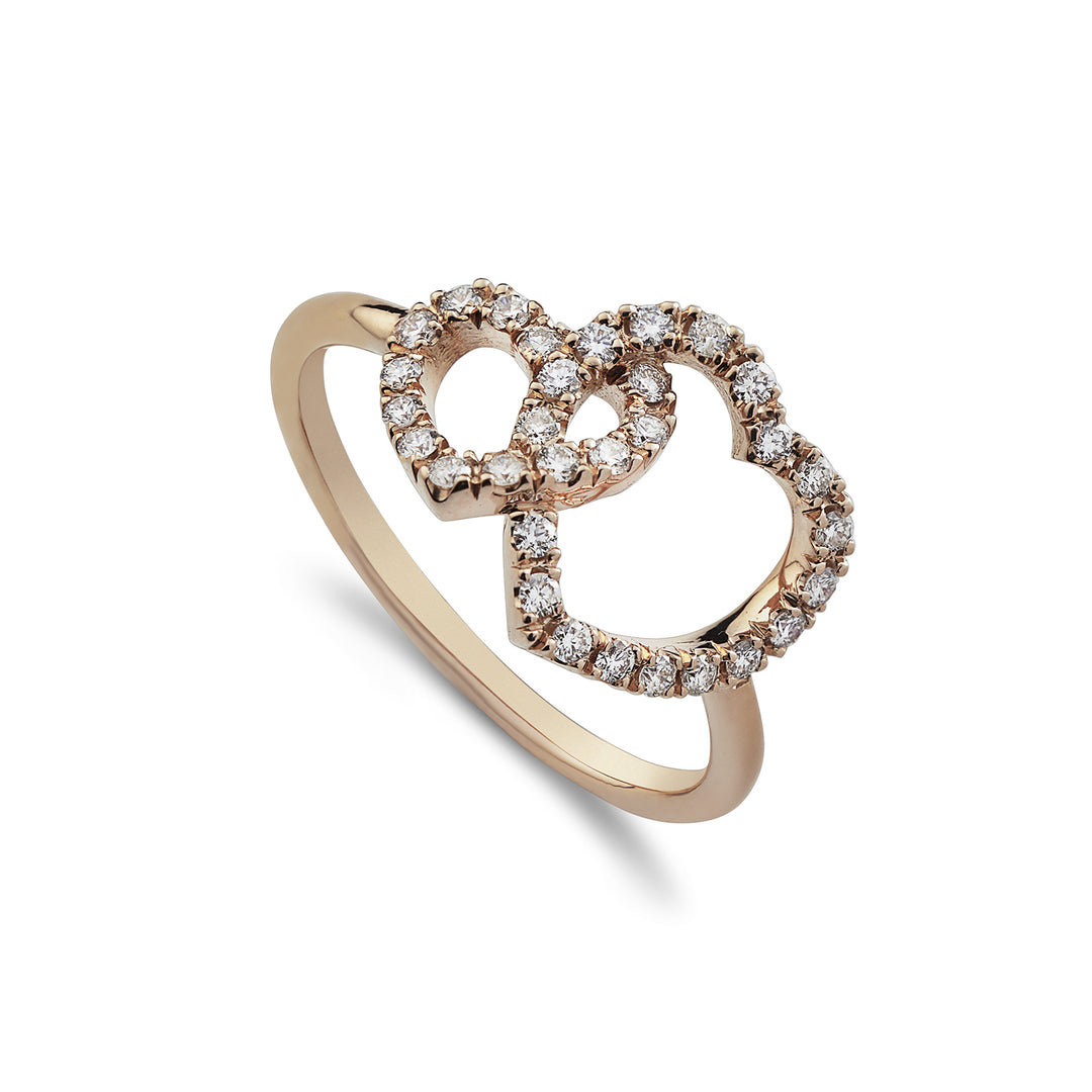 Golay ring love me two hooked hearts and diamonds AFCU014DI-22238110053
