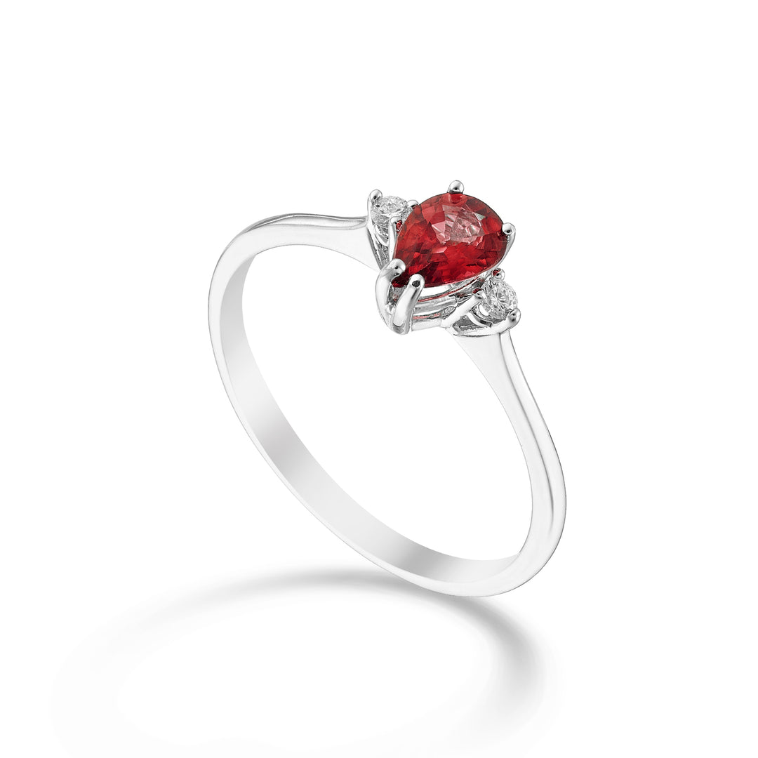 Nihama an 9k ruby ​​n. 6x4 drop and side diamonds NA5217R4RBN042