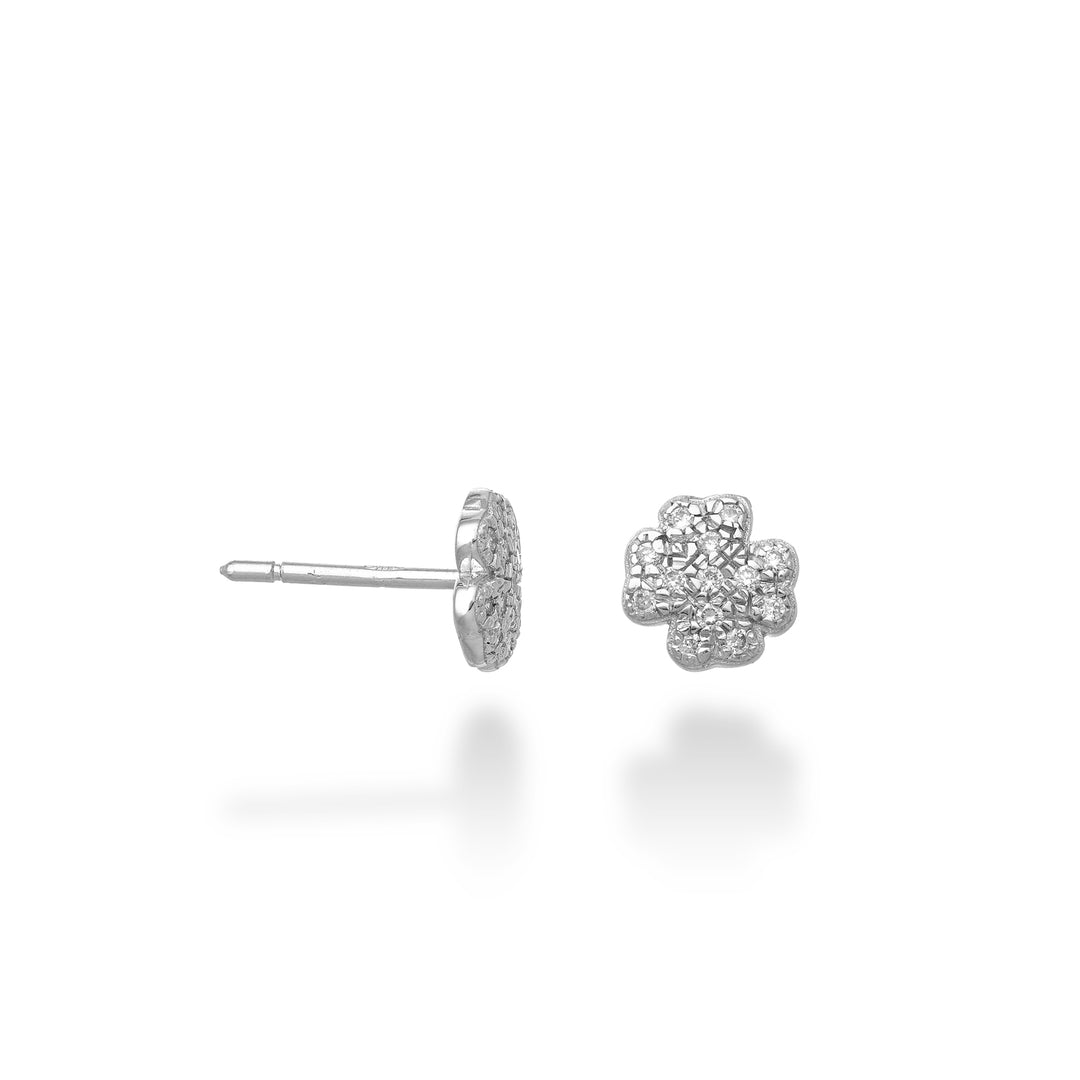 Nihama single earring 18k four-leaf clover 0.07 ct NORMONQUADRIO4