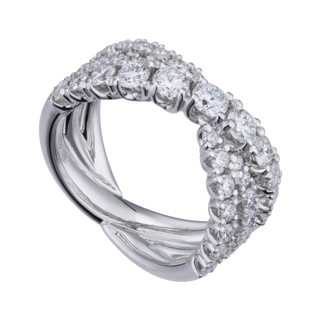Golay grace multiband ring with diamonds ABTRE2300DI-23016110030