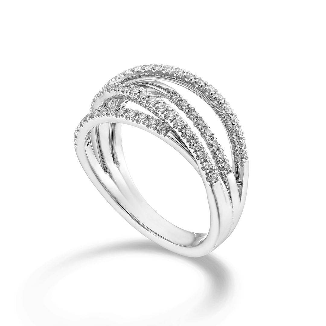 Golay diamond ring four rows white gold AMF7773DB-25353110004