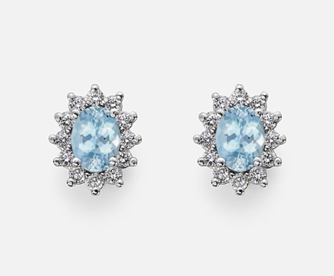 Mikiko or 9k oval aquamarine 6x4 ct.0,60 diam. 0.46 ct MO5030R4AM