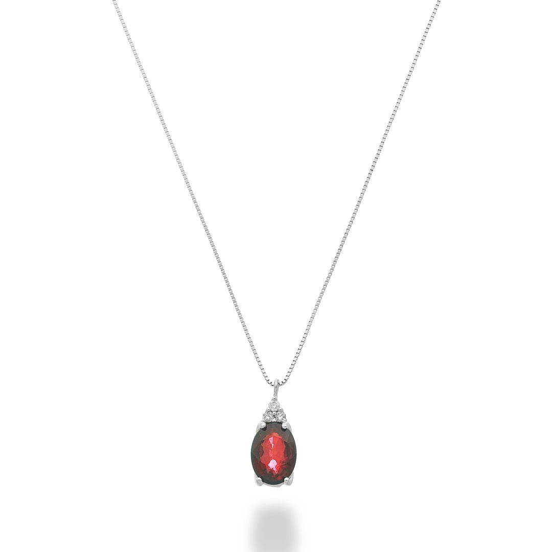 Mikiko cl 18k ruby ​​n. 7x5 oval with three diamonds MD5189O4RBN080