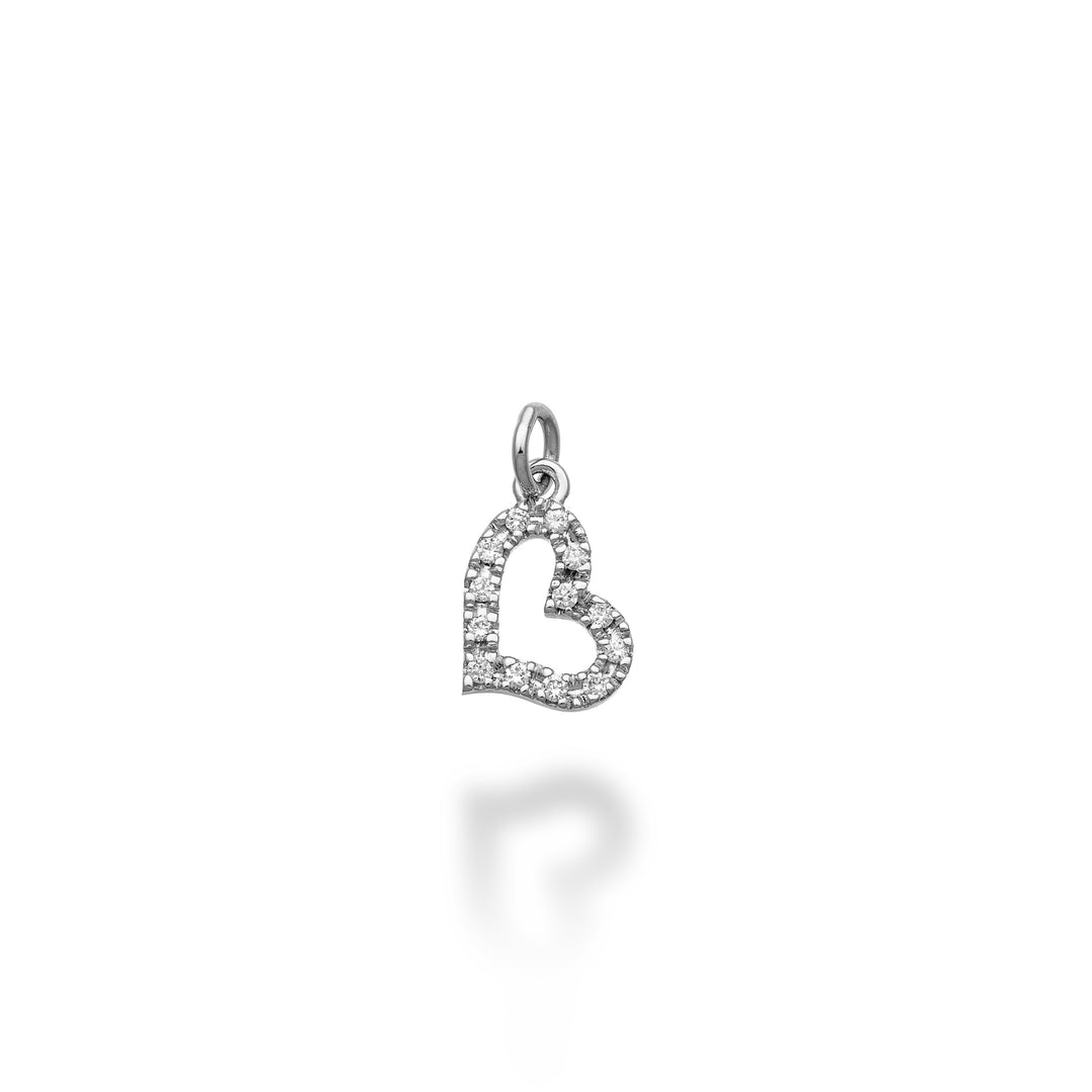 World Diamond Group small wide heart pendant 18k ct.0.06 g vs white gold GPEN211DIO4