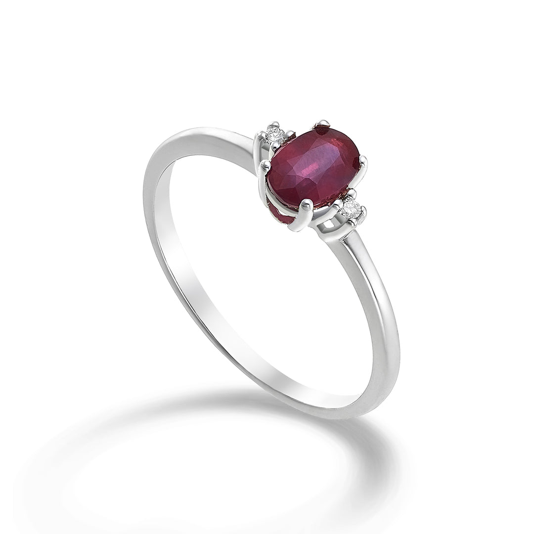 Nihama an 9k oval ruby ​​6x4 ct.0,40 diam. 0.02 ct NA5072R4RBC