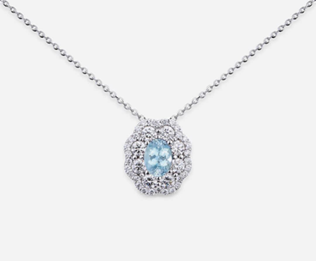 Mikiko cl 18k oval aquamarine 6x4 ct.0.30 dia ct.0.63 MD5057O4AM